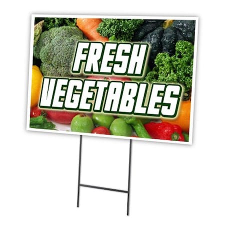 Signmission Fresh Vegetables Yard Sign & Stake outdoor plastic coroplast window, C-1824 Fresh Vegetables C-1824 Fresh Vegetables